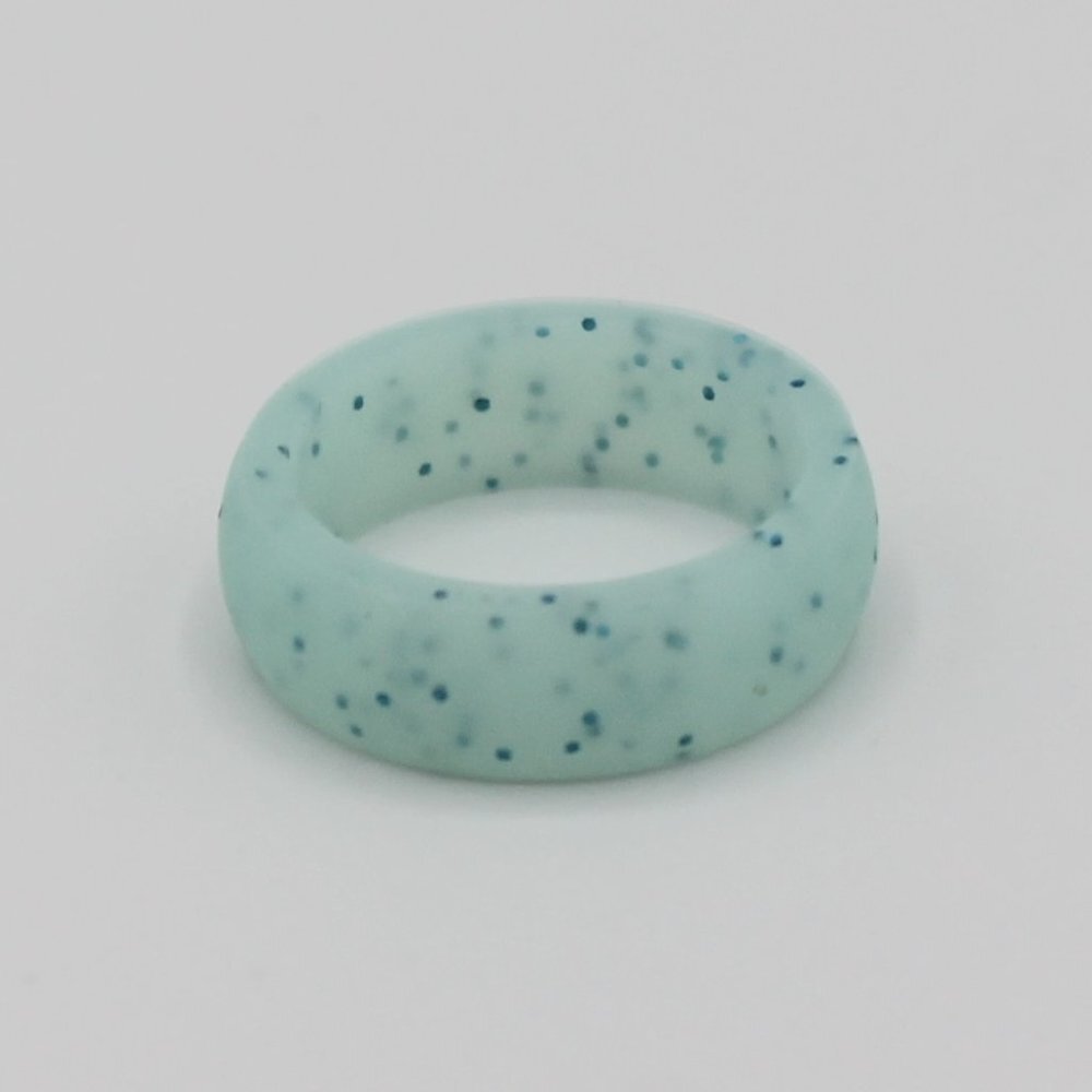 Jewelry ring band silicone 6mm wide light blue fashion sport comfortable new